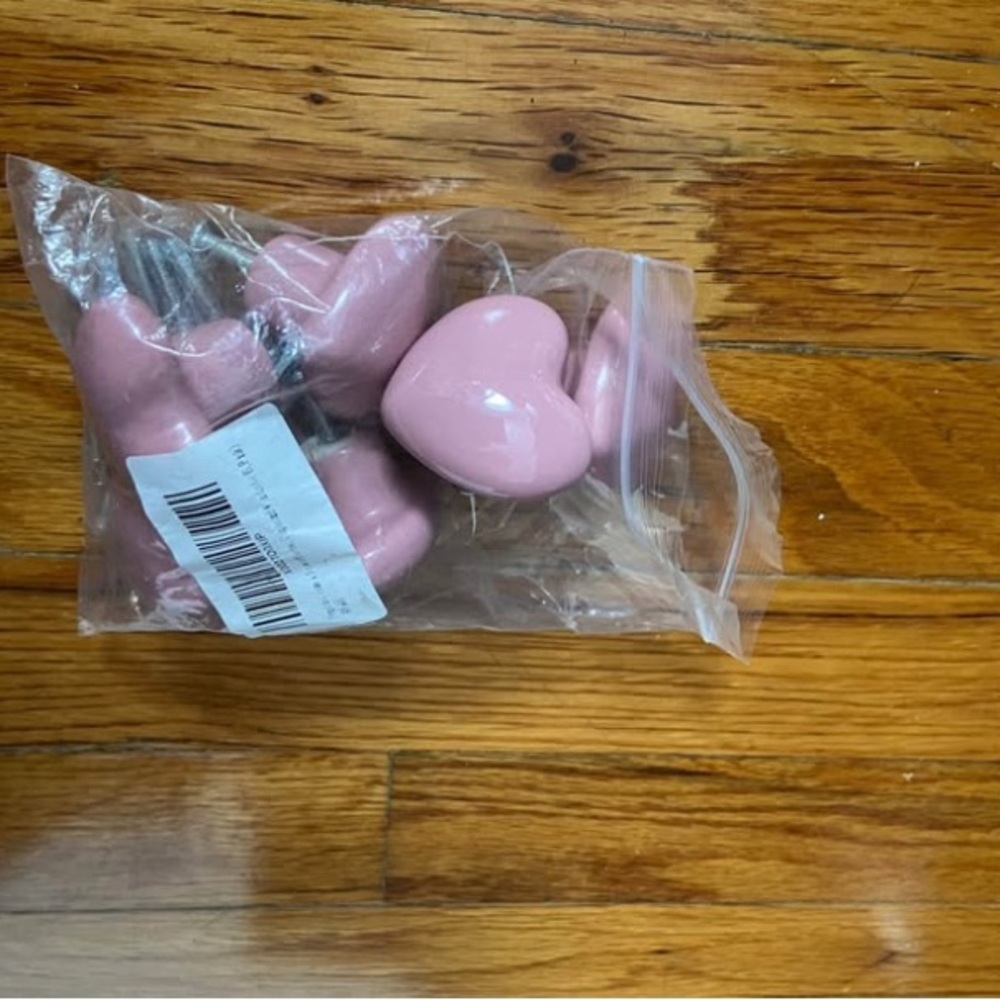 Pink Heart Shaped Drawer Knobs